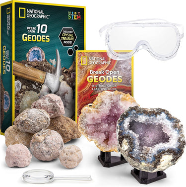 GeoTreasure | Descubre cristales - Set para romper geodas para jóvenes geólogos